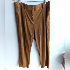 Calvin Klein Faux Suede Dress Pants Womens Size 14 Brown Casual Office Career